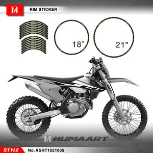 21 18 Inch Dirt Bike Rim Tape Vinyl Decal Sticker Kit Black Yellow, Multicolor - Picture 1 of 27