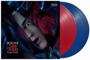 EMINEM LP x 2 The Death of Slim Shady Opaque RED & BLUE COLOURED VINYL Sealed - Picture 1 of 10
