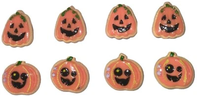 JACK O LANTERN Halloween Push Pins - Handmade Decorative Set of 8  - Image 1 of 2