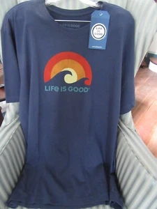 NWTS!    LIFE IS GOOD MENS "SUNSHINE AND WAVES"  S/S  CRUSHER TEE....(XXL) - Picture 1 of 3