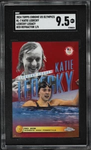 Katie Ledecky 2024 Topps Chrome US Olympics KL7 Legacy Red Refractor 1/5 SGC 9.5 - Bild 1 von 2