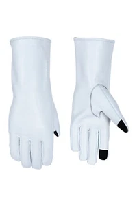 Leather Fashion Gloves Designer Long Cuff Red Blue Green Olive White Pink Black - Picture 1 of 23