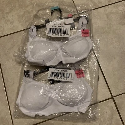 NUEVO Sujetador de lactancia cómodo sin costuras Lamaze Maternity para mujer blanco pequeño x2 lote S Foto 1 de 4