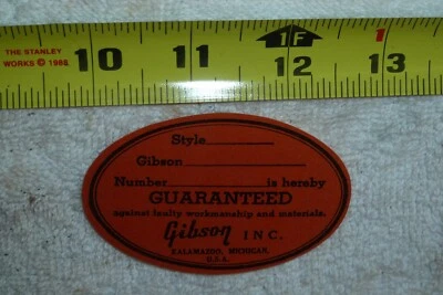 1 – Gibson 1955 – 1964 Orange Label for Archtop and semi-Hollow Guitars -Item QI - Image 1 of 4