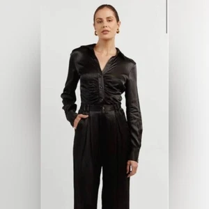 Camisa para mujer Dissh Simone negra satinada talla XS - Imagen 1 de 9