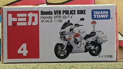 '05 TOMICA #4 HONDA VFR POLICE BIKE 1/32 SCALE NEW IN BOX USA STOCK!!! - Image 1 of 3