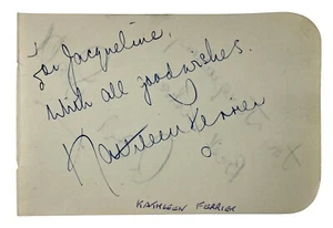 KATHLEEN FERRIER & AVIS SCOTT Dual SIGNED Autographed 3" x 4" ALBUM PAGE OPERA - Picture 1 of 7