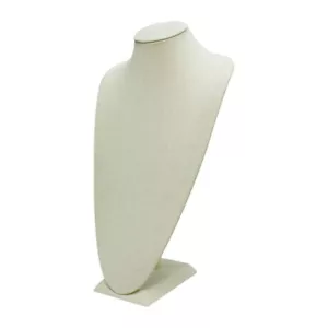 Beige Soft Linen Covered 3D Necklaces Jewelry Display Freestanding 8"x 17" Tall - Picture 1 of 3