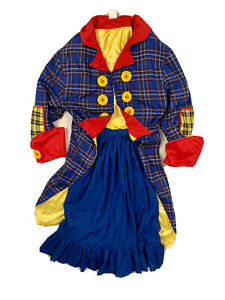 Clown Costume, Oversized Coat & Skirt. Woman’s Small. Multi Color, Large Buttons