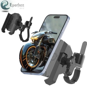 Motorcycle Bike Phone Holder Mount Clamp for iPhone Samsung Not Block Camera - Photo 1/8