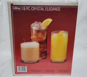 Vintage 18 Piece Libby Crystal Elegance Glass Set NIB Sealed - Picture 1 of 9