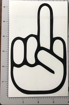 Middle Finger Hater 2 Pack Decal Funny Car Truck Sticker Vinyl Humor Crude - Image 1 of 2