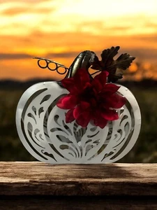 Decorative Metal Lighted Pumpkin Fall Autumn - Picture 1 of 2
