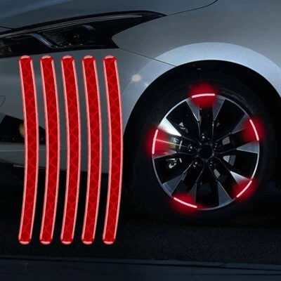 20pcs Red Reflective Car Wheel Hub Rim Stripe Tape Decal Stickers Accessories - Image 1 of 4