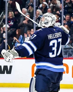 Connor Hellebuyck 300 Career Wins Collage Winnipeg Jets 8x10 NHL Hockey Photo - Picture 1 of 1