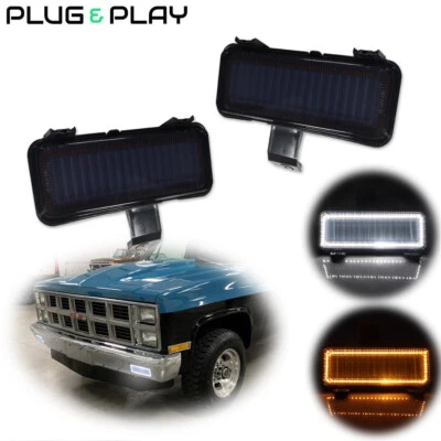 Se adapta a Chevrolet GMC PU 1981-1982 Blazer Jimmy señales esquina luces de estacionamiento ahumadas Foto 1 de 4