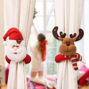 Festive Curtain Buckle Fastener with Fasten Tape Christmas Set Three-dimensional - Picture 1 of 11