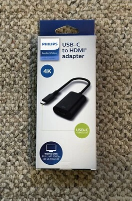 Philips USB-C to HDMI Adapter – 0.5 ft Black – New - Image 1 of 4