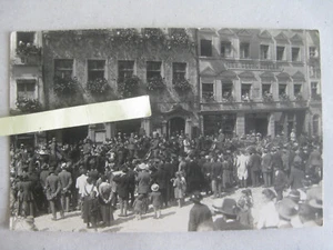 alte Foto Postkarte Landsberg am Lech Militär Parade Soldaten Freikorps WK1 WW1 - Picture 1 of 2