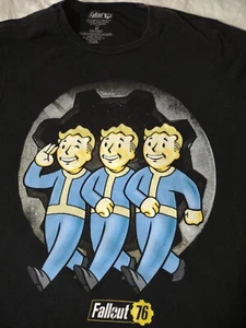Fallout 76 Vault Boy Herren Schwarz Kurzarm Grafik T-Shirt Größe Medium - Bild 1 von 17