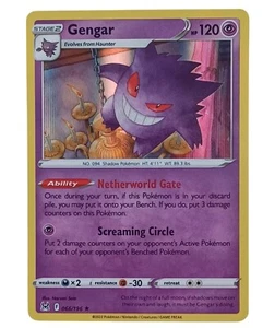 Pokemon Juego de Cartas Coleccionables Gengar 066/196 Holo Raro Origen Perdido - Vert Forrado Holo Casi Nuevo - Imagen 1 de 2