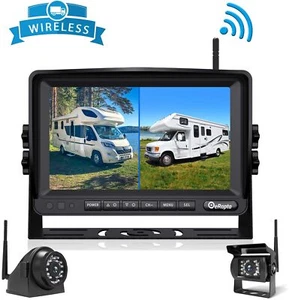 "Monitor de cámara de reversa inalámbrico eRapta grabación DVR 2 sistema dividido lado 1080P 7" - Imagen 1 de 6