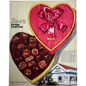 Ilustración de colección arte original publicidad caramelos San Valentín años 60 - Imagen 1 de 8