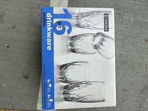 16 glass drinking glasses set - Picture 1 of 3
