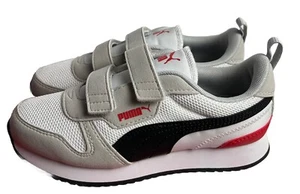 Kids PUMA Shoes Boy’s White Puma Double Hook and Loop Straps Youth - Picture 1 of 13