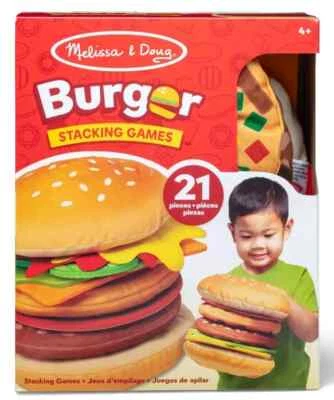Melissa & Doug Burger Stacking, Matching and Catching Games, New in Box - Image 1 of 4