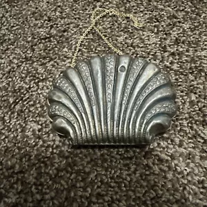Borsa turca antica argento a forma di ostrica guscio di vongola produttore con marchio pezzo da museo - Foto 1 di 9