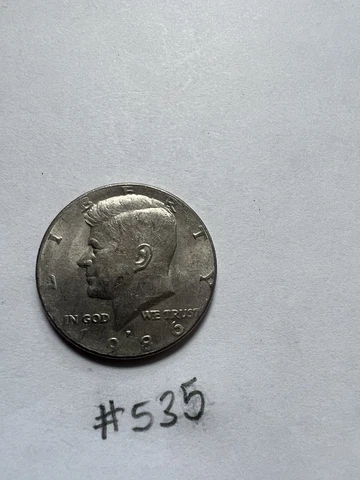 1986 P Kennedy Half Dollar AU Condition #535 Cover