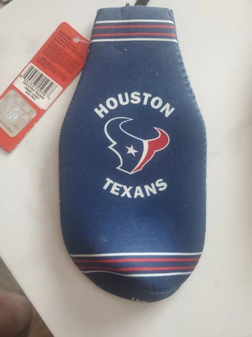 HOUSTON TEXANS-NFL- Neoprene Bottle Holders- Koozie Cooler W/Zipper Cover