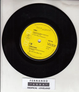 ABBA Fernando 7" 45 rpm vinyl record + juke box title strip - Picture 1 of 2