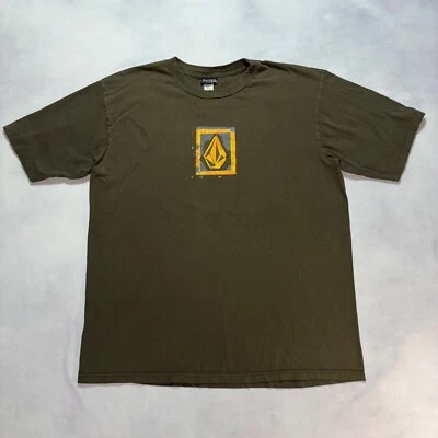 Vintage Y2K Volcom T-Shirt Men's XL Olive Green Orange Logo Surf Skate 2000's - Image 1 of 4