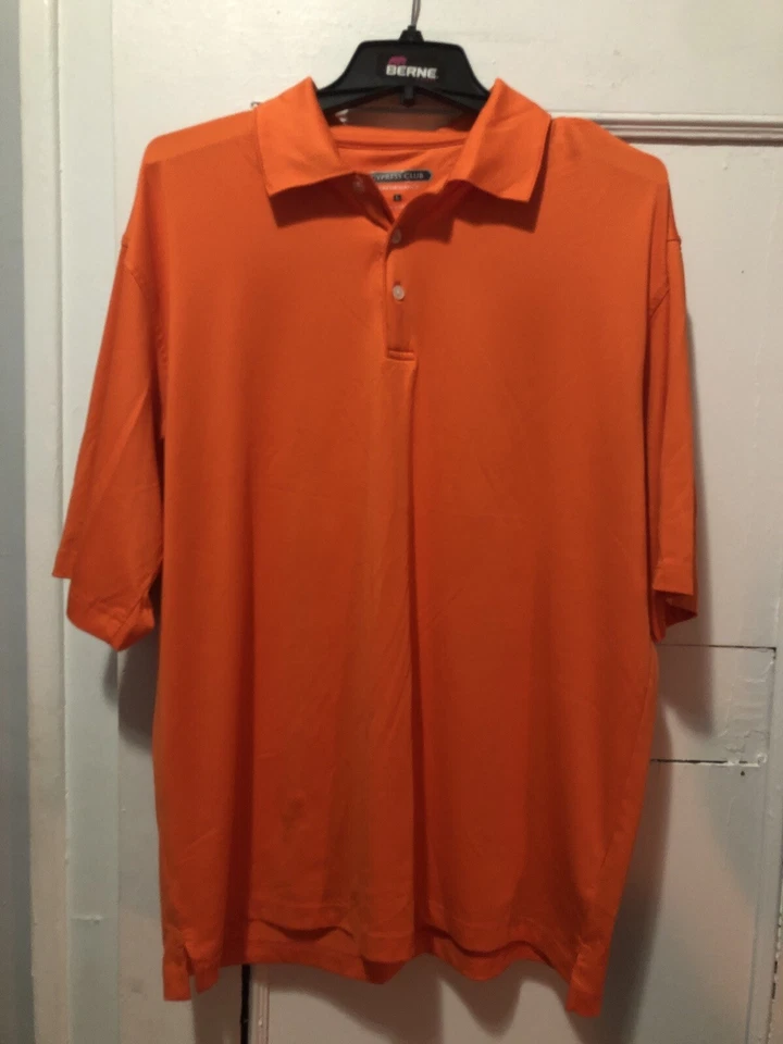 Cypress Club Collared Polo Performance Golf Shirt Mens Used Size L Orange - Image 1 of 4