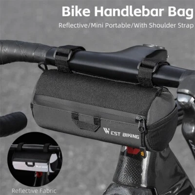 WEST BIKING Bike Bicycle Front Handlebar Bag 1L MTB Road Cycling Shoulder Bag - Image 1 of 4