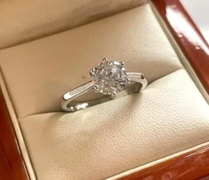 IGI Certified 1.50 Ct Round Cut Lab Grown Diamond Solitaire Ring 14Kt White Gold - Picture 1 of 23
