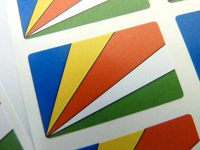Mini Sticker Pack, selbstklebende Seychellen Flagge Etiketten, FR227 - Bild 1 von 2