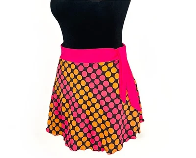 VTG Victoria’s Swim Suit Skirt/ Cover-Up Sarong Vibrant Pink Brown Scalloped Hem - Image 1 of 4