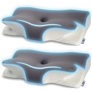 2 St Nackenstützkissen Memory Foam Kissen, Ergonomisches Kopfkissen, Nackenstütz - Bild 1 von 6