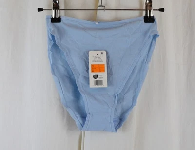 Natori Women's Bliss Bare Cotton High Cut Brief Panty Light Blue Size Small - Image 1 of 4