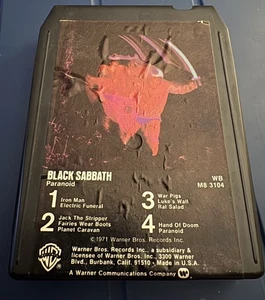 Black Sabbath Paranoid 8-Track Tape WB M8 3104 - Picture 1 of 2