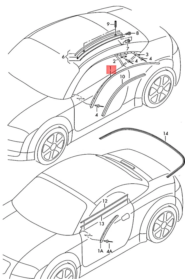 Original AUDI audi TTRS cupé Roadster TT moldura - techo derecho 8J8853704A1P9 Foto 1 de 1