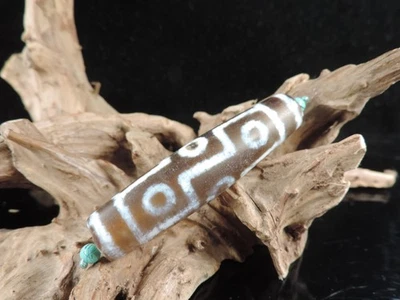 Único 15*60mm 9 Ojos Tibetano Antiguo Ágata Dzi Cuentas Amuleto Para Colgante Collar F Foto 1 de 4