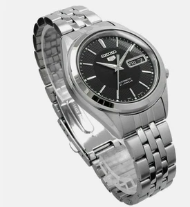 New SEIKO 5 Automatic SNKL23K1 SNKL23 21 Jewels Black Dial Men Watch - Picture 1 of 7