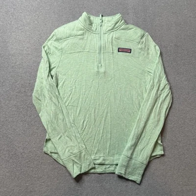 Camisa Vineyard Vines Shep Meninas Grande 14 Verde Performance Baleia 1/4 Zíper Juventude - Imagem 1 de 4