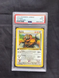 Pokemon Cards: Jungle 1st Edition Uncommon: Tauros 47/64 PSA 9 - Picture 1 of 6