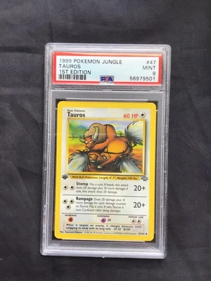 Pokemon Cards: Jungle 1st Edition Uncommon: Tauros 47/64 PSA 9 - Image 1 of 4