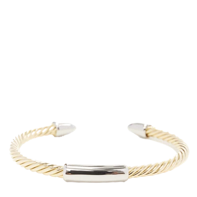 vintage BVLGARI JEWELLERY 18k yellow gold white gold stud twist bangle cuff - Image 1 of 4